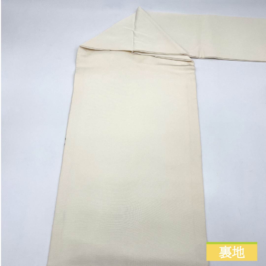 名古屋帯 胡粉色(ごふんいろ) 観世流水 帯丈365cm 正絹 Bランク ポイント柄 セミフォーマル 白系 1124008494311 名古屋仕立て