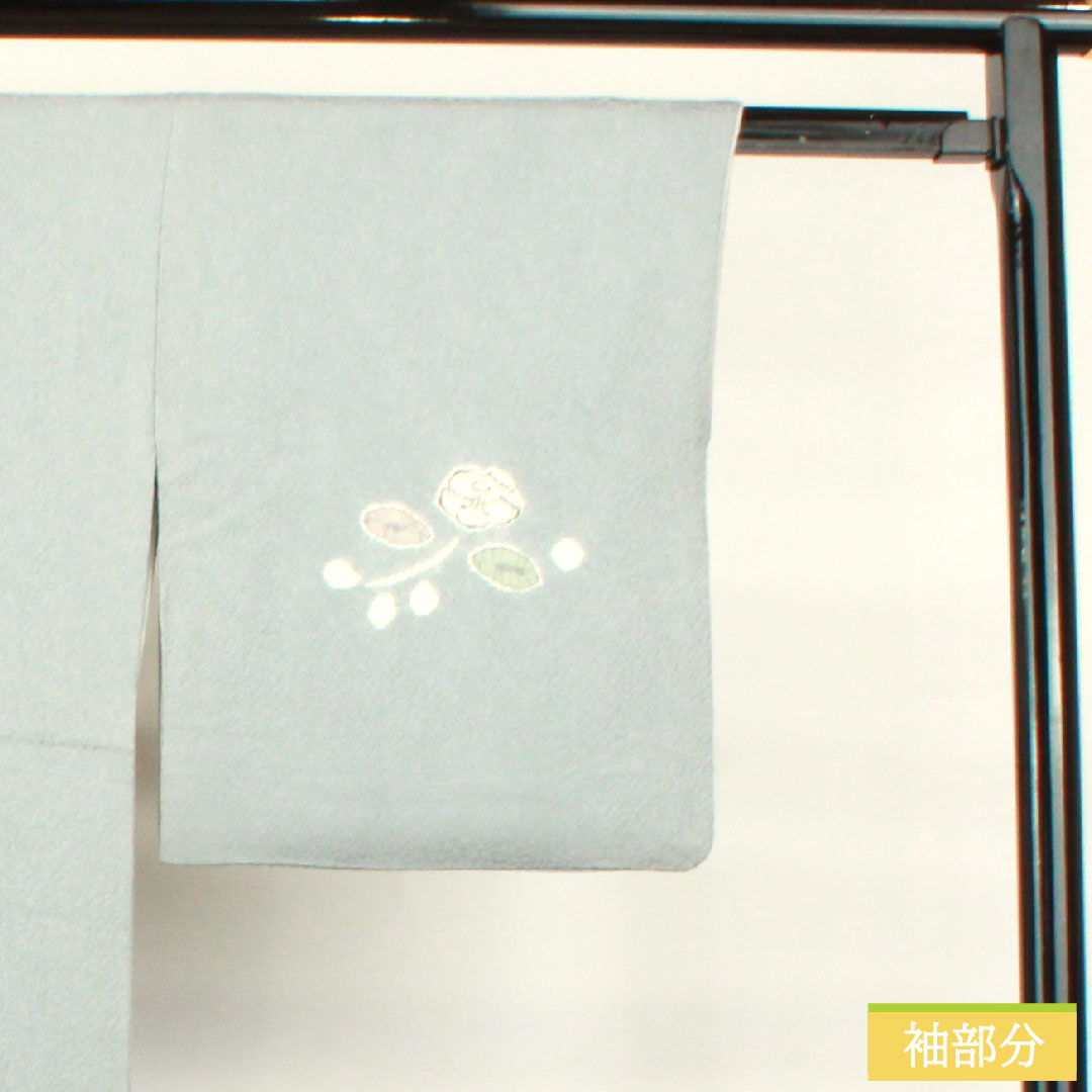 訪問着 正絹 袷 身丈165.5cm 裄丈67cm 空色鼠色(そらいろねずいろ) 辻ヶ花 あやめガード加工 Sランク 青系 1112004732517