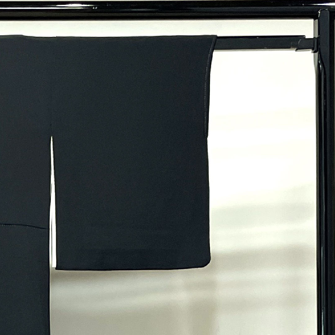 黒留袖 身丈152cm 裄丈63cm 袷 作家物 京友禅 石庭模様 桔梗 正絹 Aランク 五つ紋 黒系 1111000923210