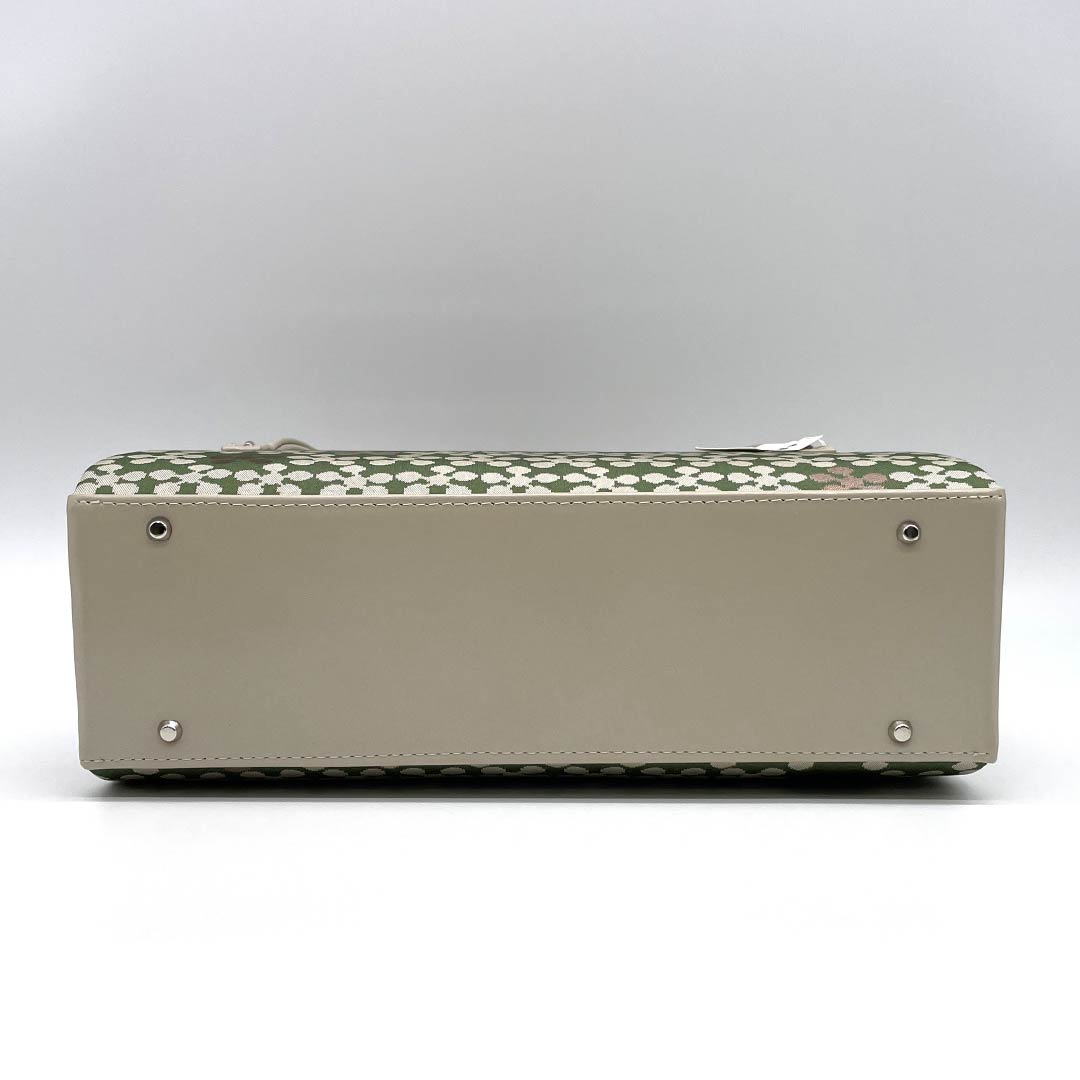 (新古品)和装バッグ カジュアル NEWランク 経錦 鼎工房 西陣織 利休バッグ 緑系 113900109119
