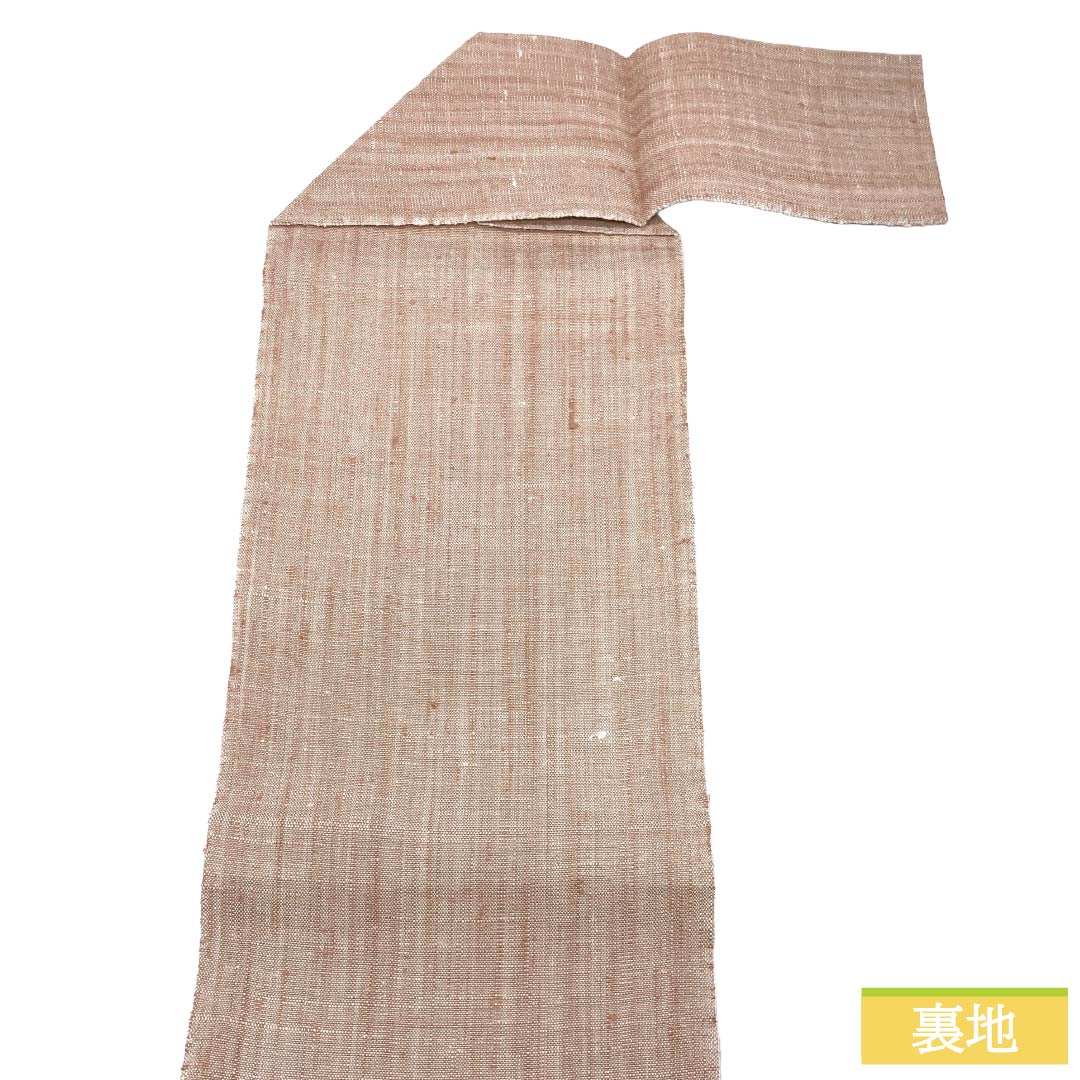 名古屋帯 正絹 Sランク 松葉仕立て 今様色(いまよういろ) 紬地 草花模様 帯丈371cm ポイント柄 カジュアル ピンク系 1124014312313