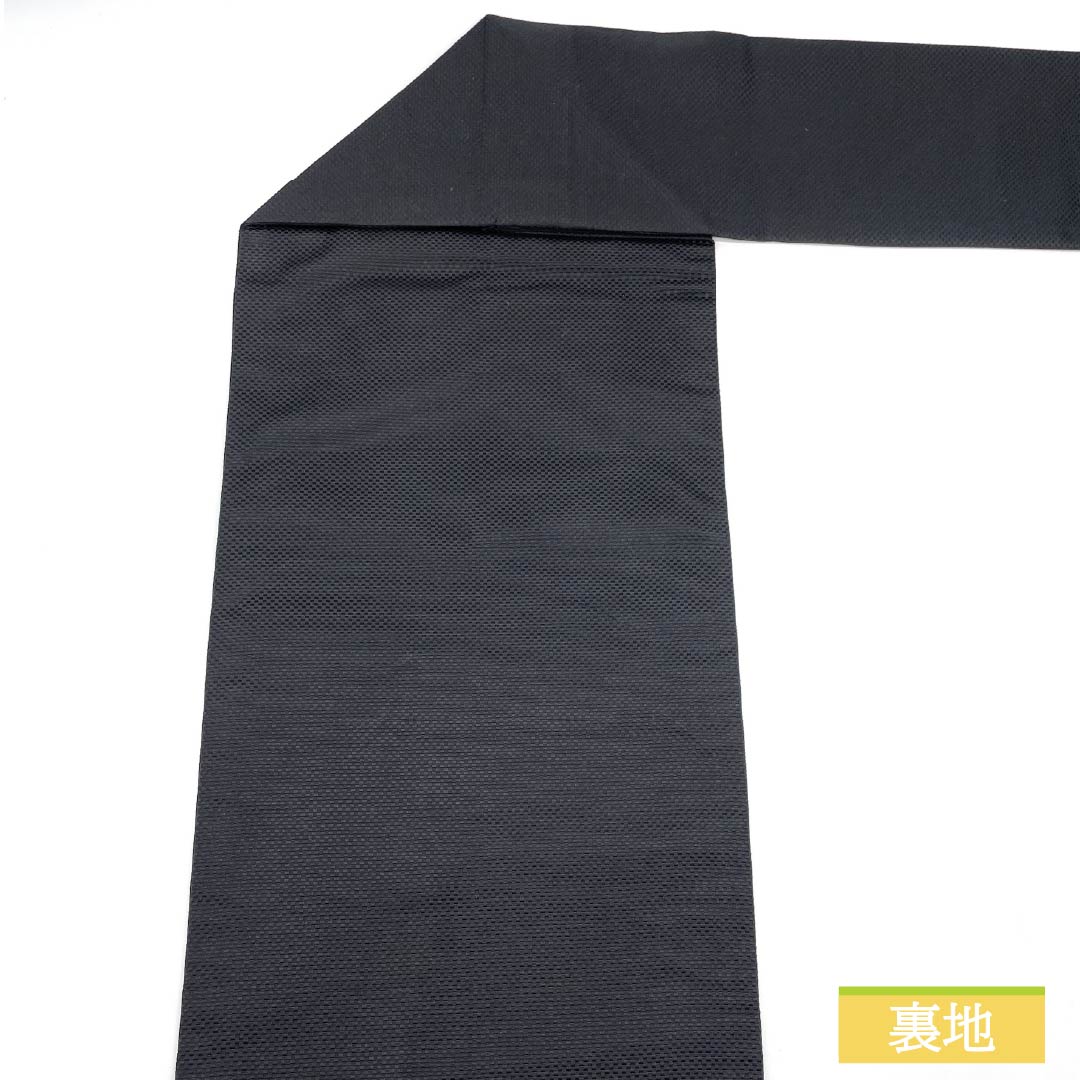 (新品・未使用品)名古屋帯 西陣織 猫 月 新品未使用品 帯丈376cm 正絹 NEWランク ポイント柄 カジュアル 黒系 1124007441310 名古屋仕立て