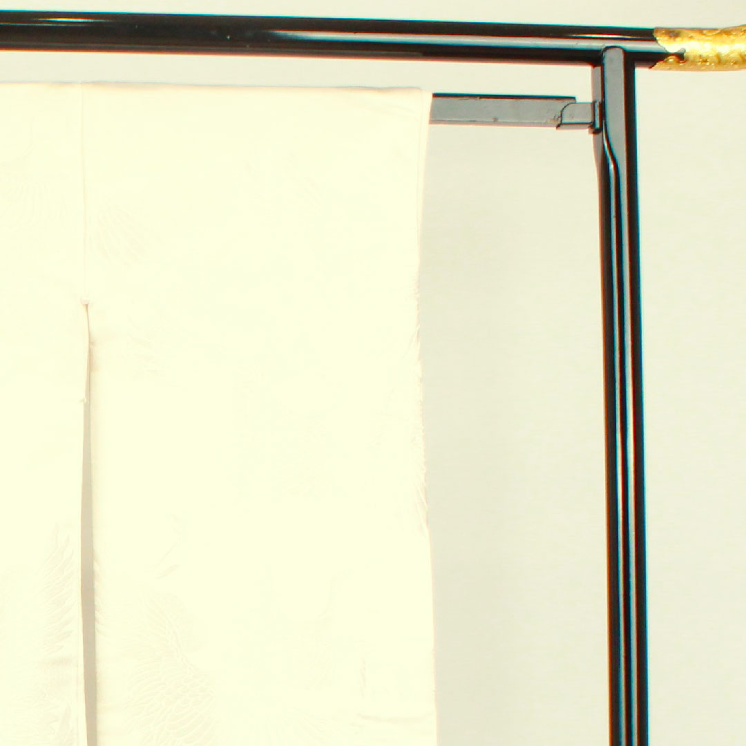 白無垢 身丈190cm 唐織 波 千羽鶴 正絹 Sランク 袷 白系 1110000442911