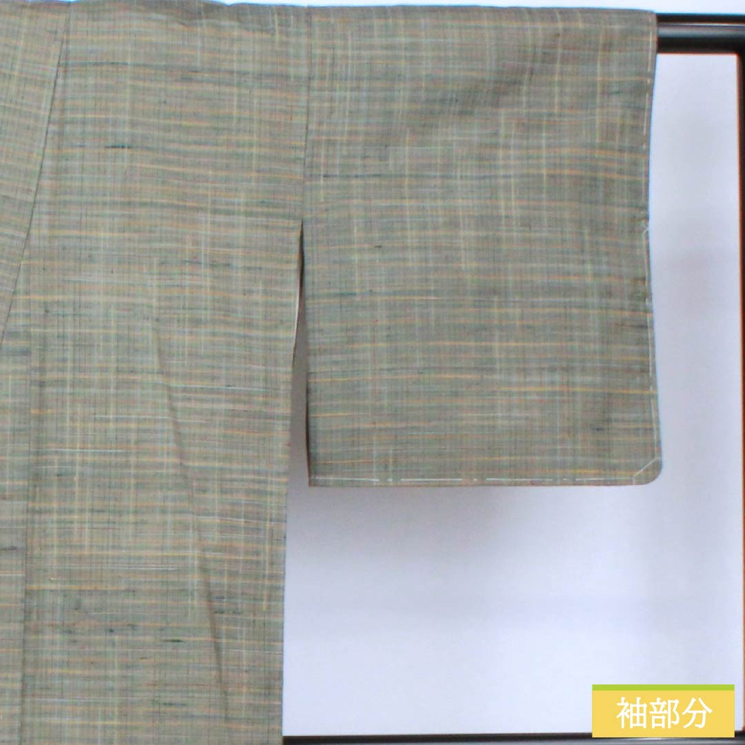 紬 正絹 Sランク 身丈156.5cm 裄丈63cm みじん格子 袷 グラデーション系 1116003972399