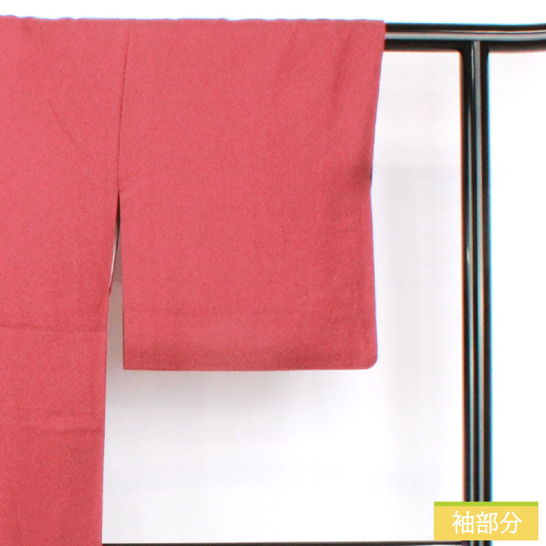 色無地 正絹 身丈154.4cm 裄丈63cm 蘇芳色(すおういろ) 一つ紋 丸に違い鷹の羽 作家物 袷 Sランク 紫系 1114001782220