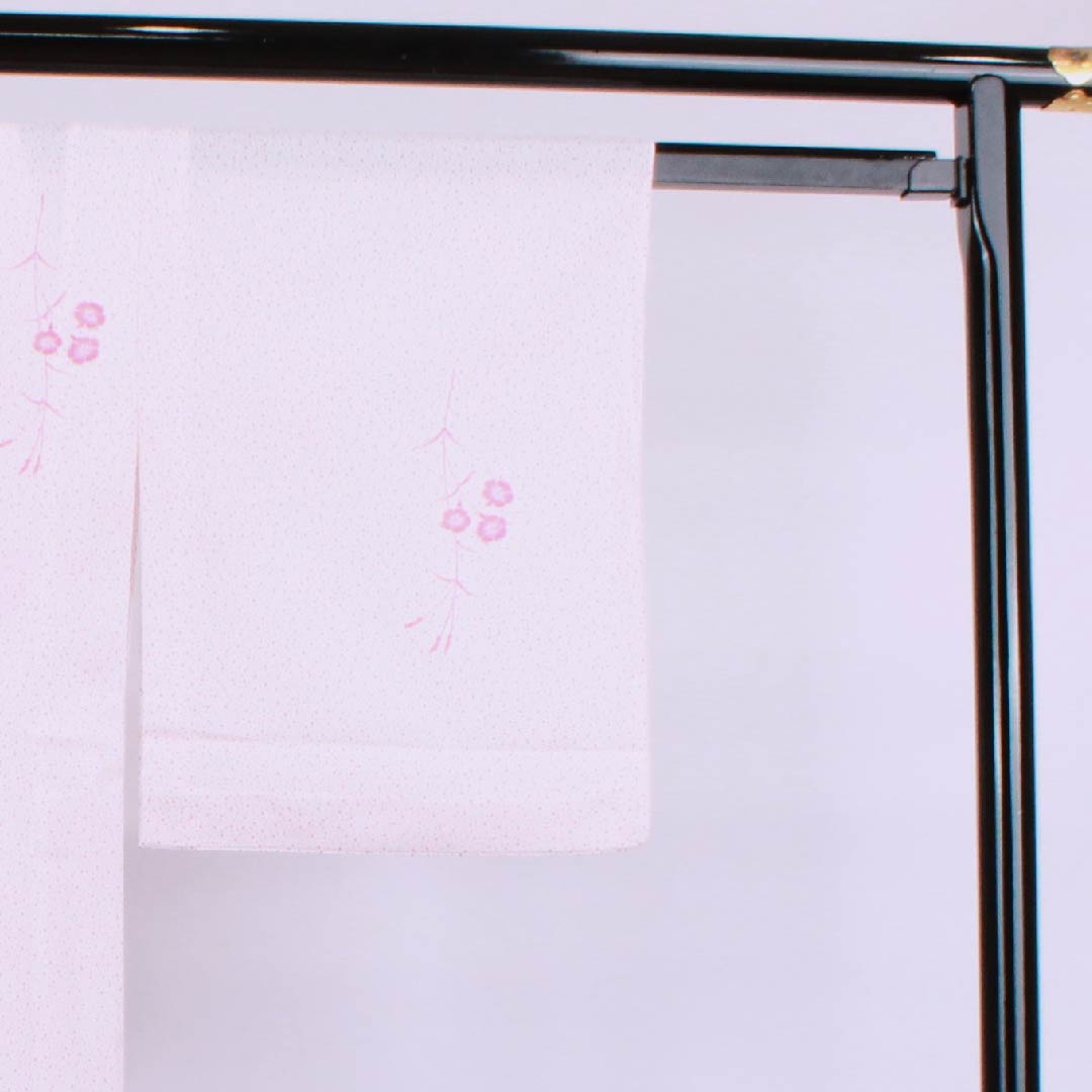 Summer item Polyester Komon Length 160.5cm Sleeve length 61.5cm White Pink Polka dot Silk S rank White 1132000242411