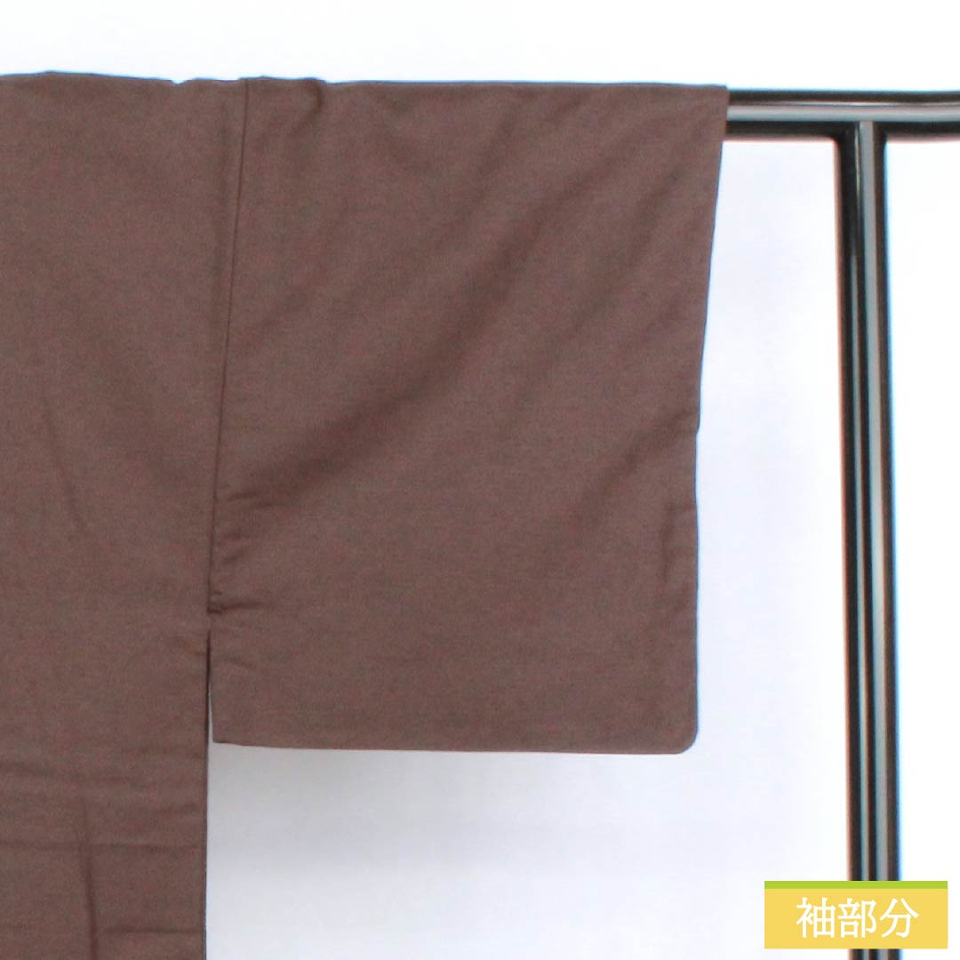 男物 正絹 Sランク 身丈143cm 裄丈66cm 焦色(こがれいろ) 紬地 アンサンブル 袷 茶系 1119001022414