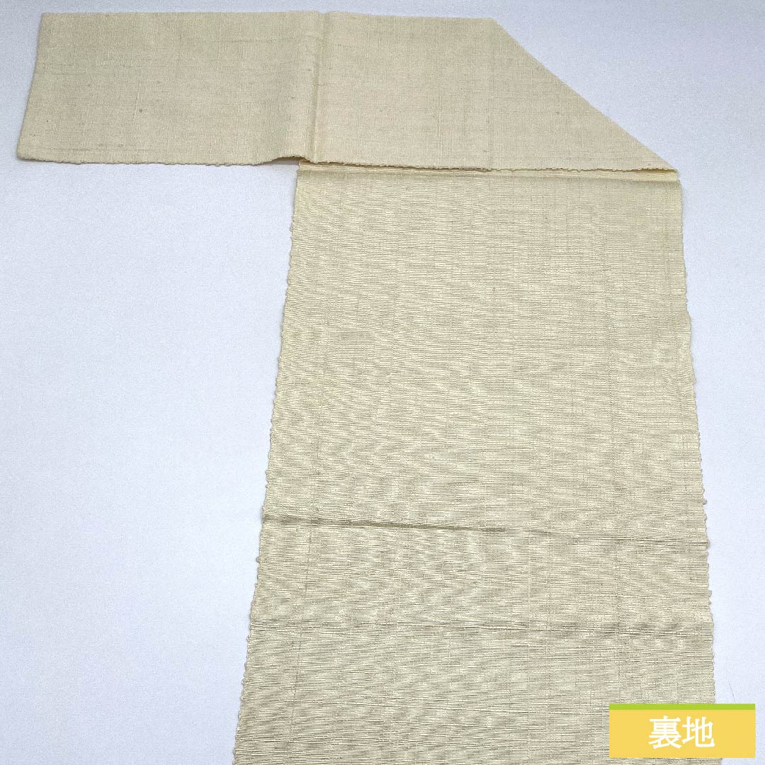 Nagoya obi, natural color, dyed obi, pongee fabric, abstract pattern, obi length 374.5cm, pure silk, S rank, point pattern, casual, cream color, 1124005982315, pine needle style