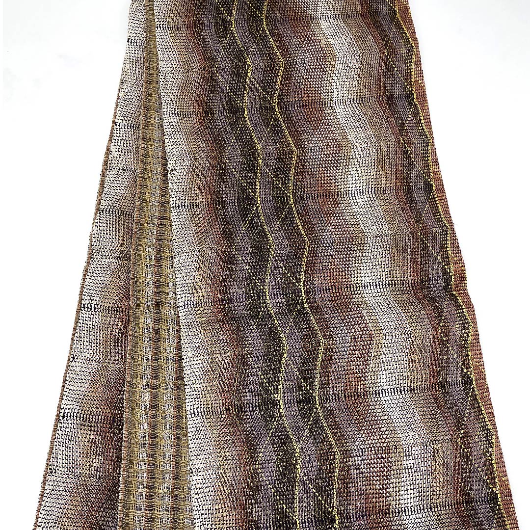 袋帯 グラデーション 幾何学模様 帯丈450cm 正絹 Sランク 全通 セミフォーマル グラデーション系 1123007222399