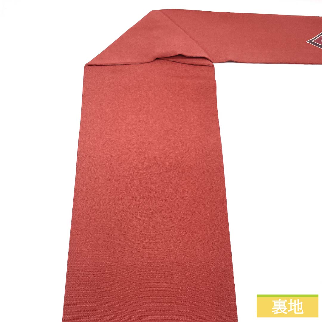名古屋帯 正絹 Sランク 紅色(べにいろ) 型染 カルタ 帯丈359cm ポイント柄 カジュアル ピンク系 1124009782313 名古屋仕立て