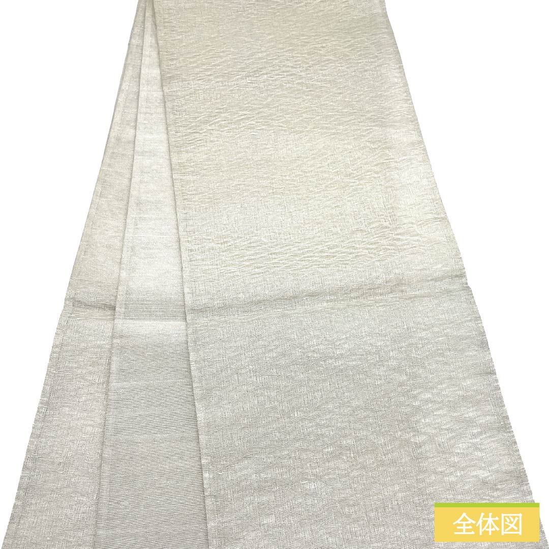 袋帯 正絹 Aランク 夏帯 抽象模様 帯丈438cm ポイント柄 セミフォーマル 銀系 1123018303322
