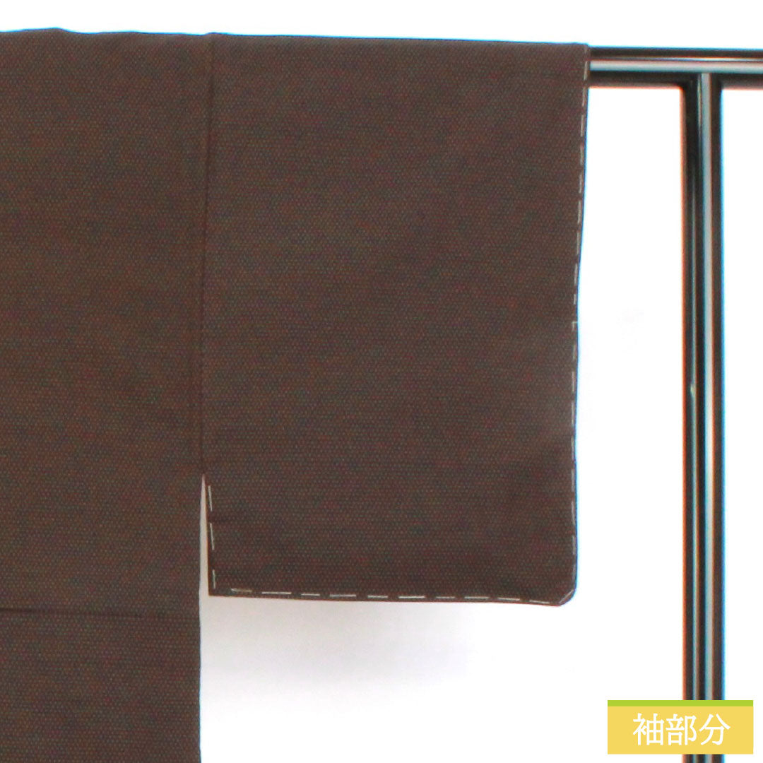 男物 正絹 Aランク 身丈138.5cm 裄丈67.5cm 石板色(せきばんいろ) 蚊絣 しつけ糸付き 袷 紫系 1119001673320