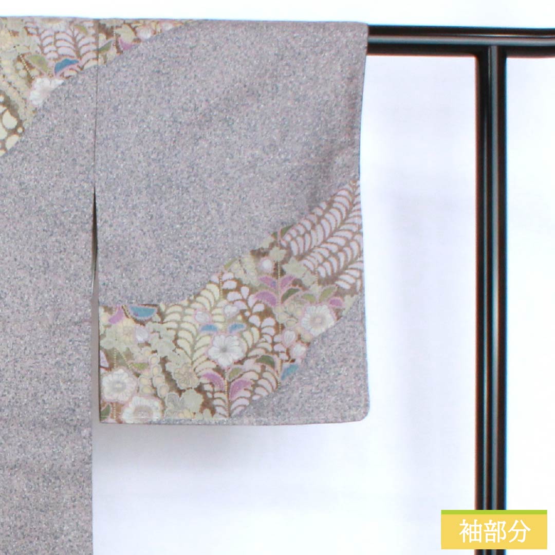 訪問着 正絹 Sランク 袷 身丈156cm 裄丈62.5cm 灰桜色(はいざくらいろ) 大島紬 辻ヶ花 しつけ糸付き パールトーン加工 グレー系 1112007472322