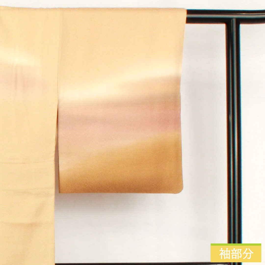 訪問着 正絹 袷 身丈162.5cm 裄丈64cm 麴色(こうじいろ) 京友禅 付下げ 梅 Sランク ベージュ系 1112005292425