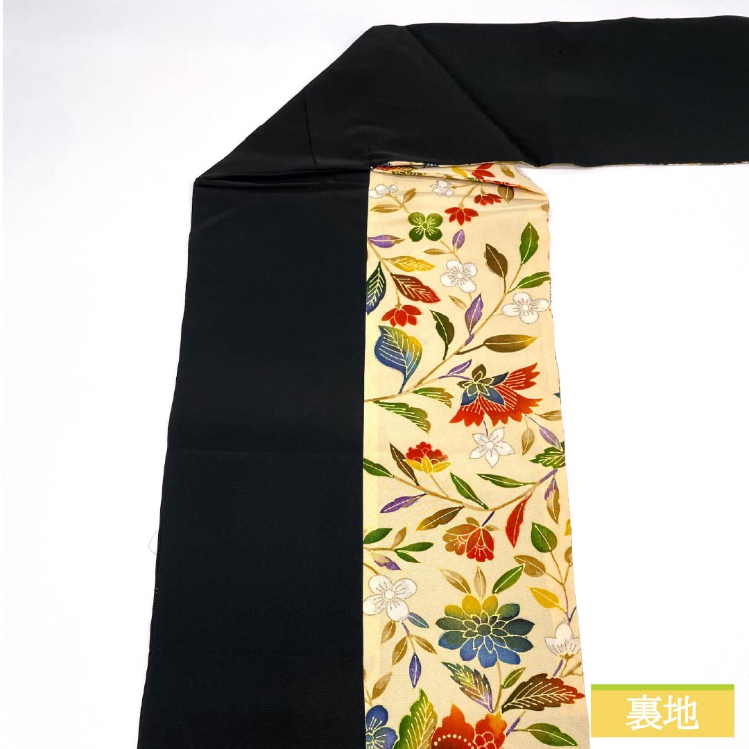 名古屋帯 尾花色(おばないろ) 染め帯 創作帯 花模様 帯丈421cm 正絹 Bランク 全通 カジュアル クリーム系 1124008154415 名古屋仕立て