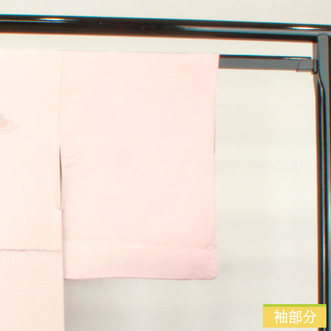 訪問着 正絹 袷 身丈160cm 裄丈62.5cm 退紅色 蘇州刺繡 汕頭刺繡 宝尽くし Sランク ピンク系 1112003422413