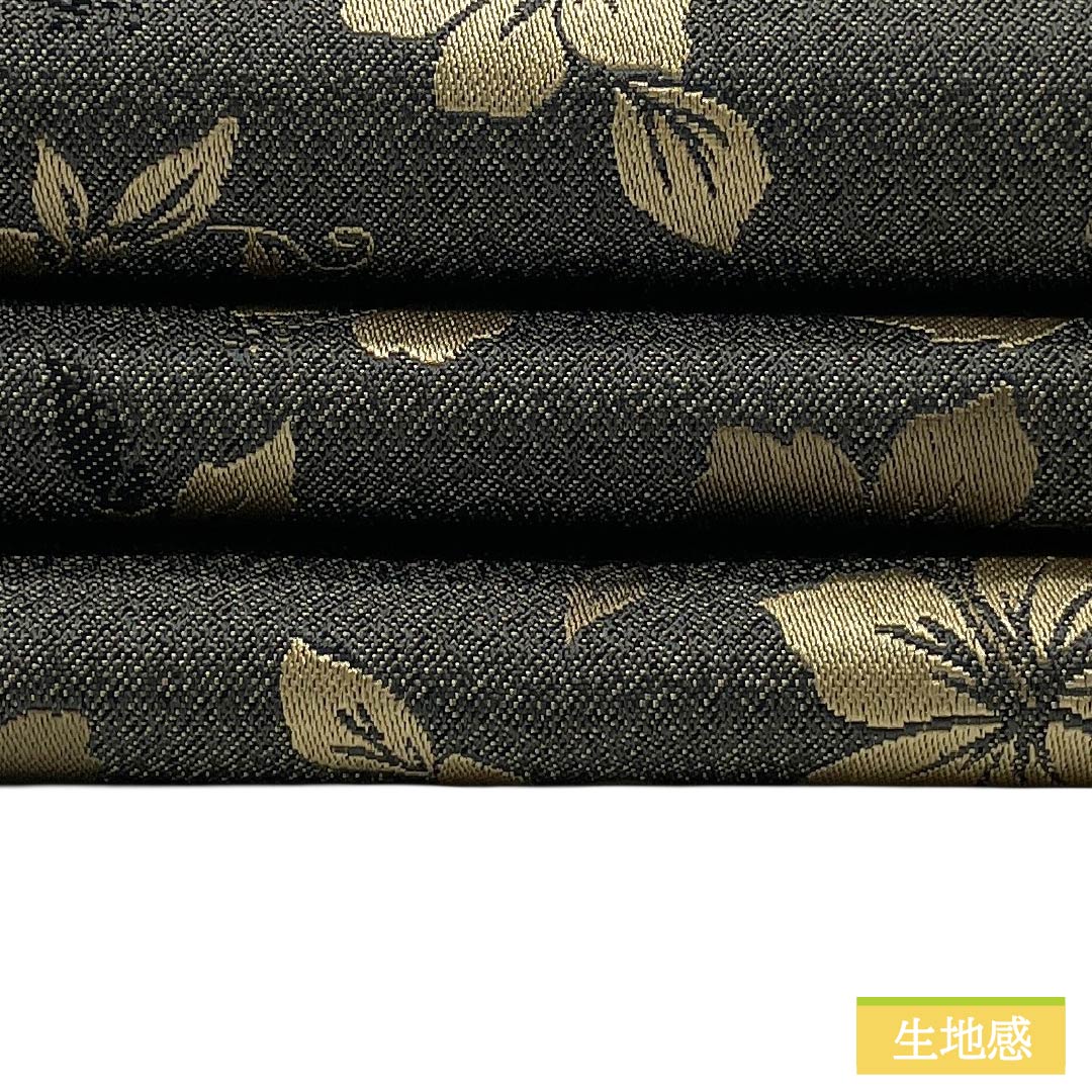 半幅帯 ポリエステル Sランク 溝鼠色(どぶねずいろ) 五倍子鉄漿色(ふしかねいろ) ハイビスカス 帯丈377cm グレー系 1125005412322
