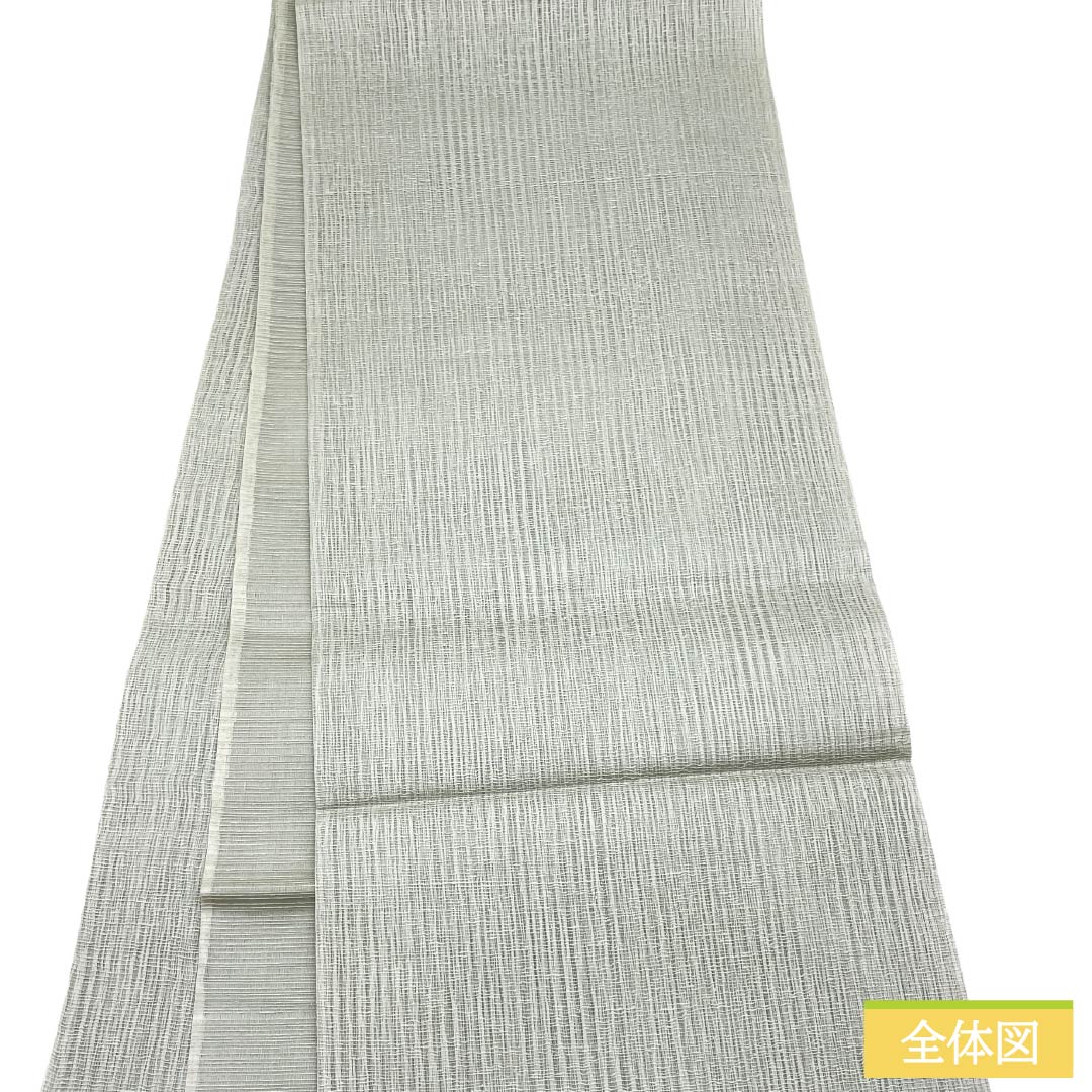 袋帯 正絹 Sランク 青白磁色(せいはくじいろ) 夏帯 葡萄 蔦 帯丈442cm ポイント柄 セミフォーマル 緑系 1123018322319