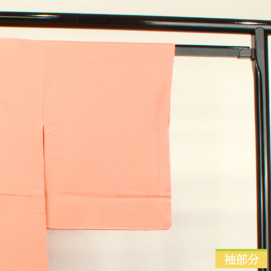 色無地 正絹 身丈157.5cm 裄丈62cm 珊瑚色(さんごいろ) 素無地 袷 Sランク ピンク系 1114001112313