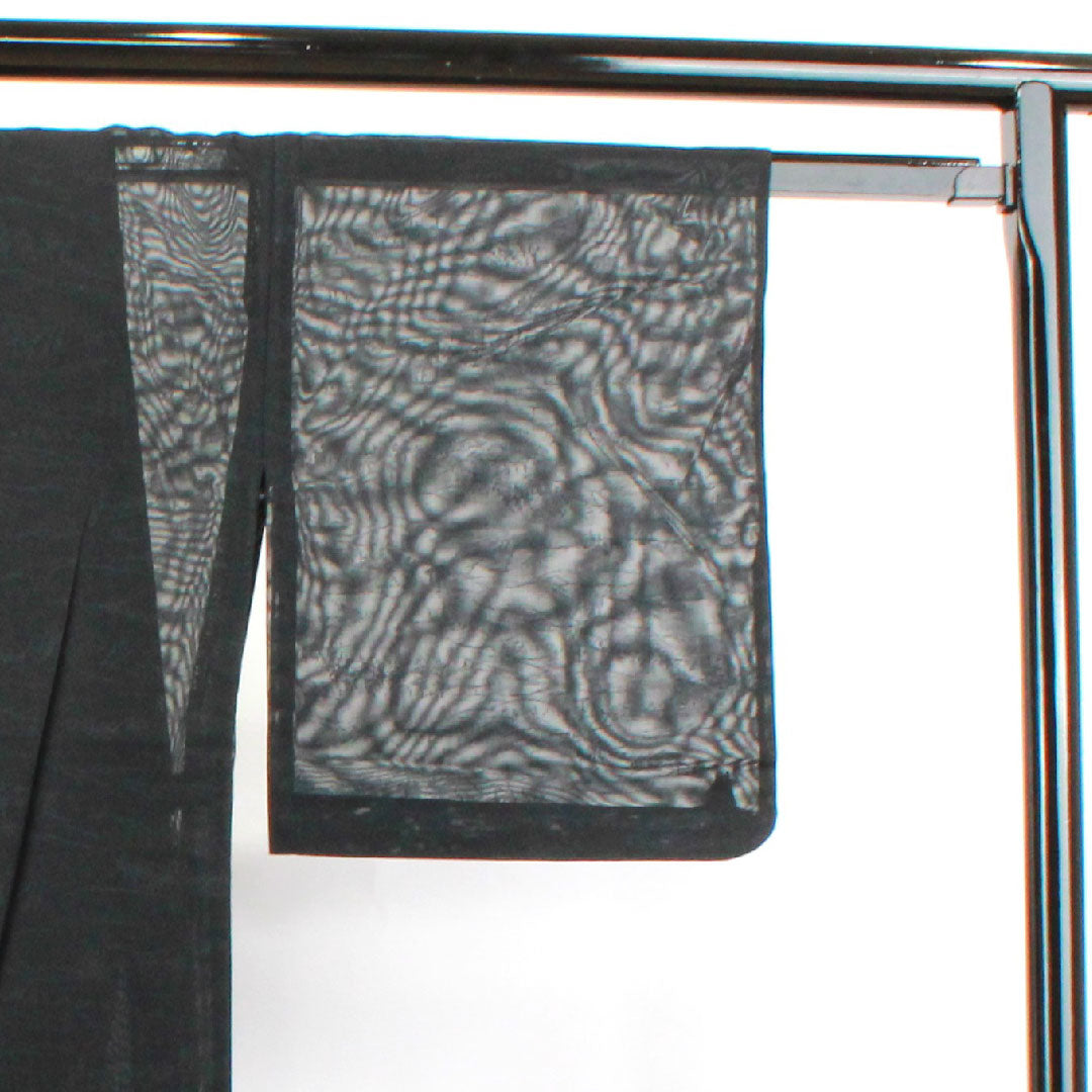 Summer item, pure silk, plain color, length 159cm, sleeve length 64.5cm, landscape pattern, gauze, S rank, black, 1132001292310