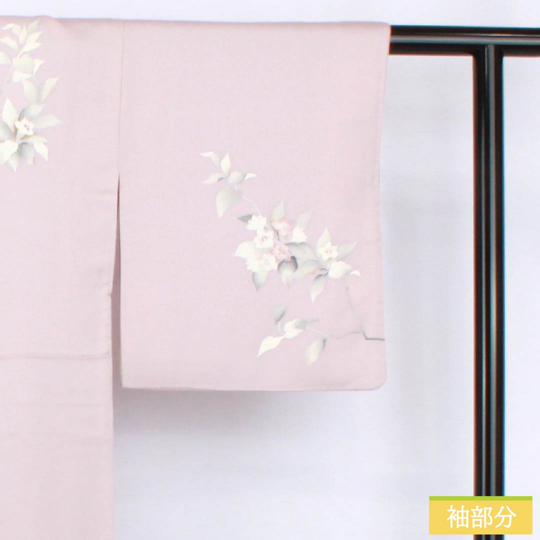 訪問着 正絹 Aランク 袷 身丈153.5cm 裄丈62.5cm 白梅色(しらうめいろ) 花 紫系 1112007573220