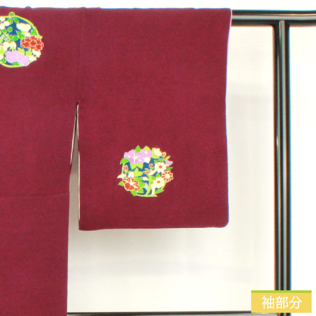 Homongi, pure silk, lined, length 158.5cm, sleeve length 64.5cm, light purple, Kyoto Yuzen, chrysanthemum, iris, crepe, A rank, purple, 1112005173320