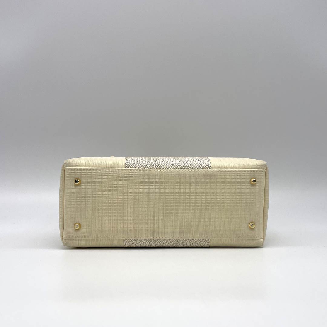 (新古品)和装バッグ セミフォーマル NEWランク 五嶋紐 利休バッグ クリーム系 113900118115