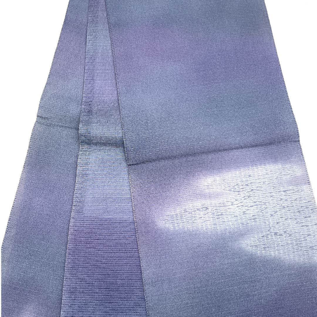 袋帯 江戸納戸色(えどなんどいろ) ぼかし 帯丈428cm 正絹 Aランク ポイント柄 カジュアル グラデーション系 1123007233399