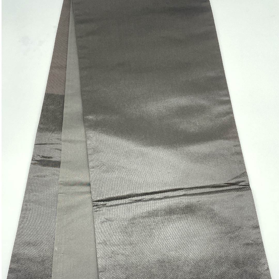 Fukuro Obi (black-gray obi) with abstract patterns, Kano Yuki, obi length 436cm, pure silk, S rank, point pattern, semi-formal, black, 1123008872310