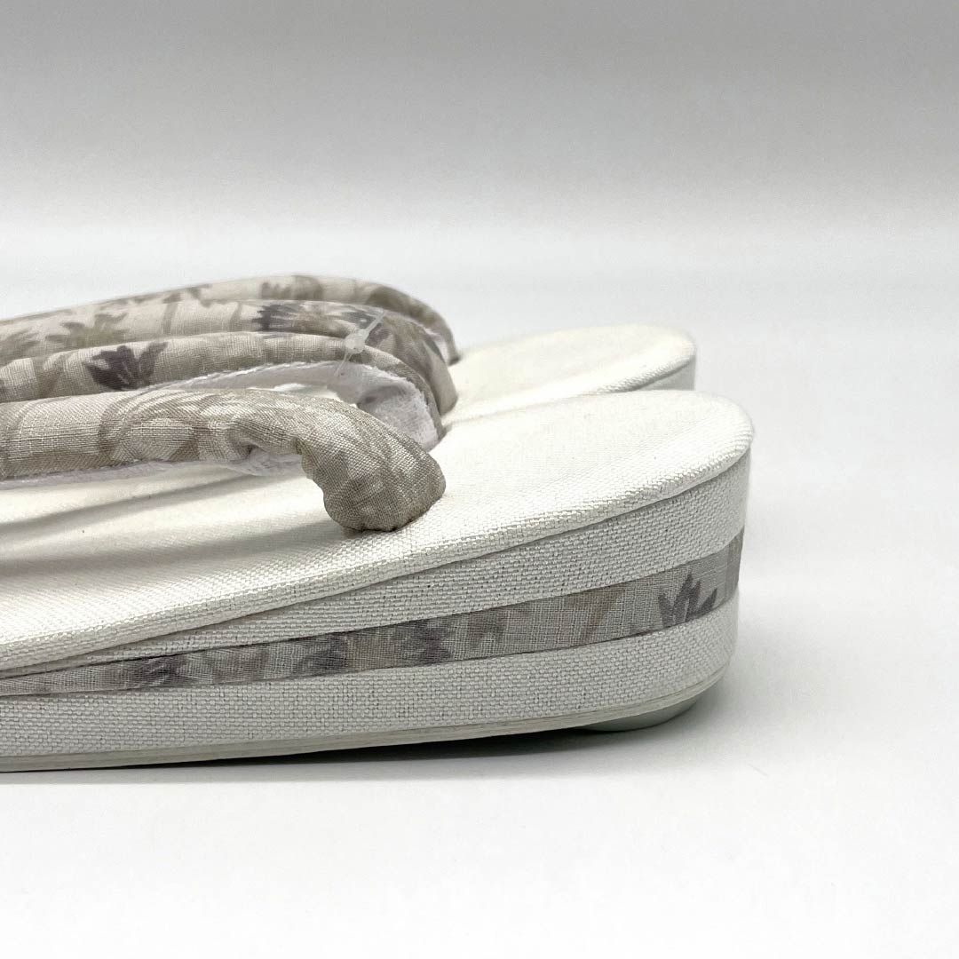 (新品)草履 亜麻 NEWランク 夏草履 亜麻草履 日本製 夏用 長さ24cm Lサイズ 白系 1122001741411