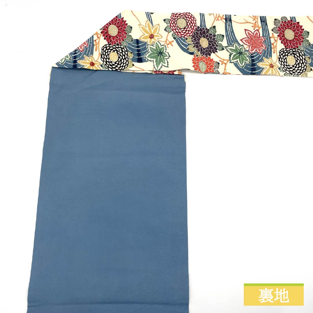 名古屋帯 生成り色(きなりいろ) 京紅型 紅型調模様 流水 帯丈338cm 正絹 Sランク 六通 カジュアル クリーム系 1124007262315 名古屋仕立て