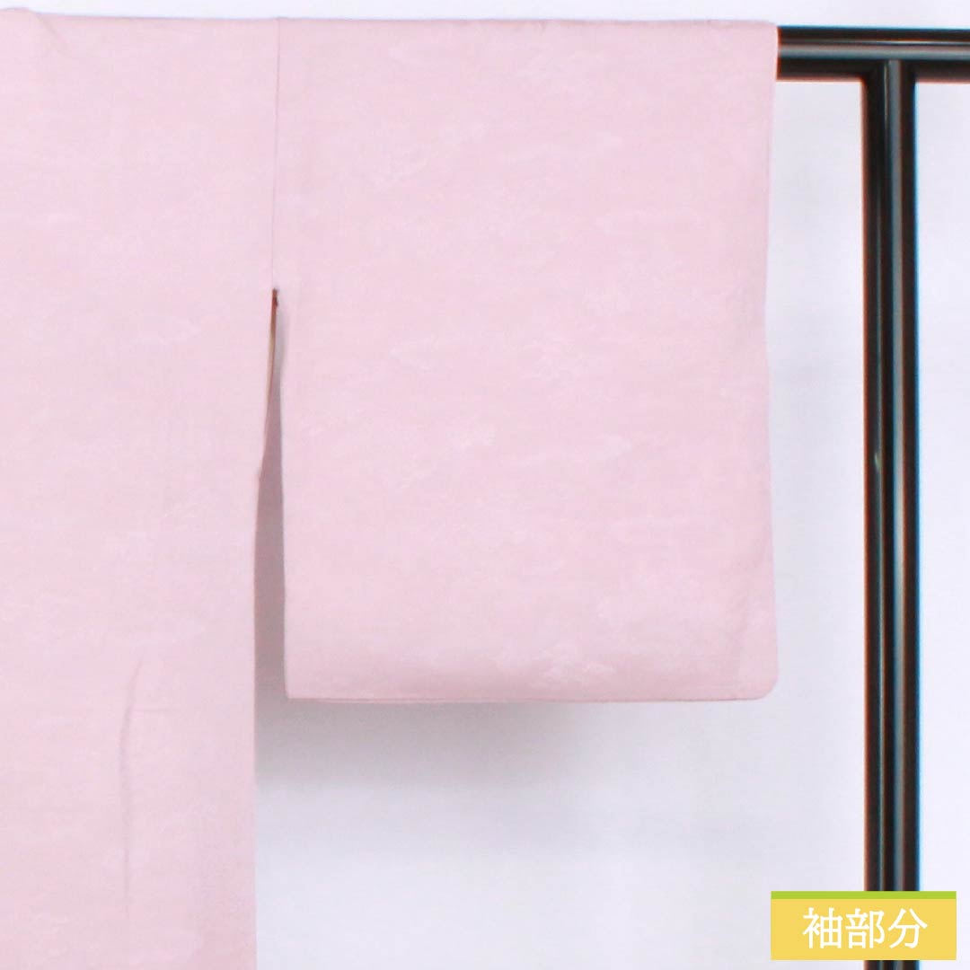 色無地 正絹 Bランク 身丈162.5cm 裄丈67cm 退紅色(あらそめいろ) 一つ紋 中陰五三桐 風景 袷 ピンク系 1114002344413