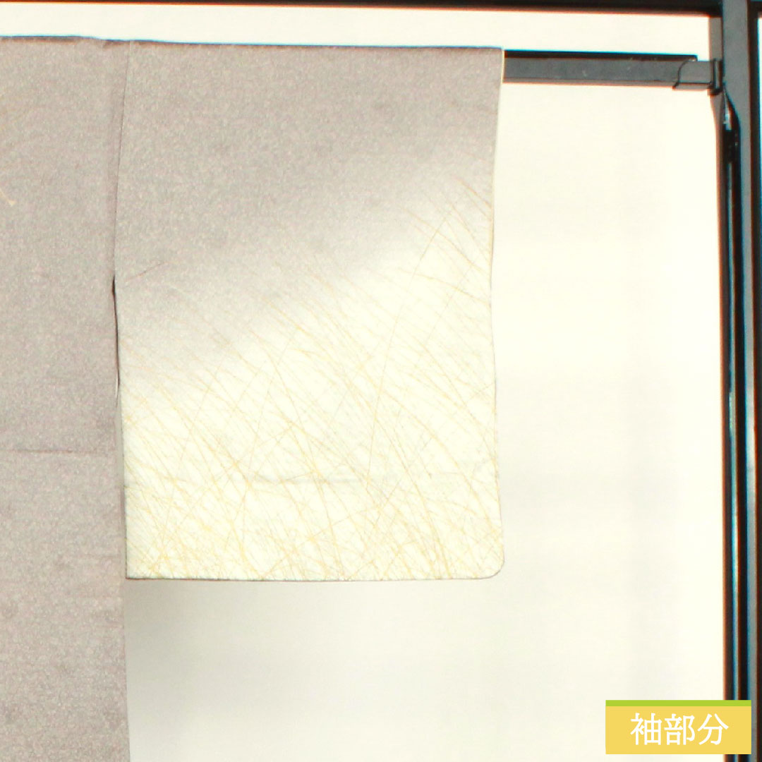 Homongi, pure silk, lined, length 161cm, sleeve length 65cm, dull purple, embroidery, A rank, gray, 1112003703422