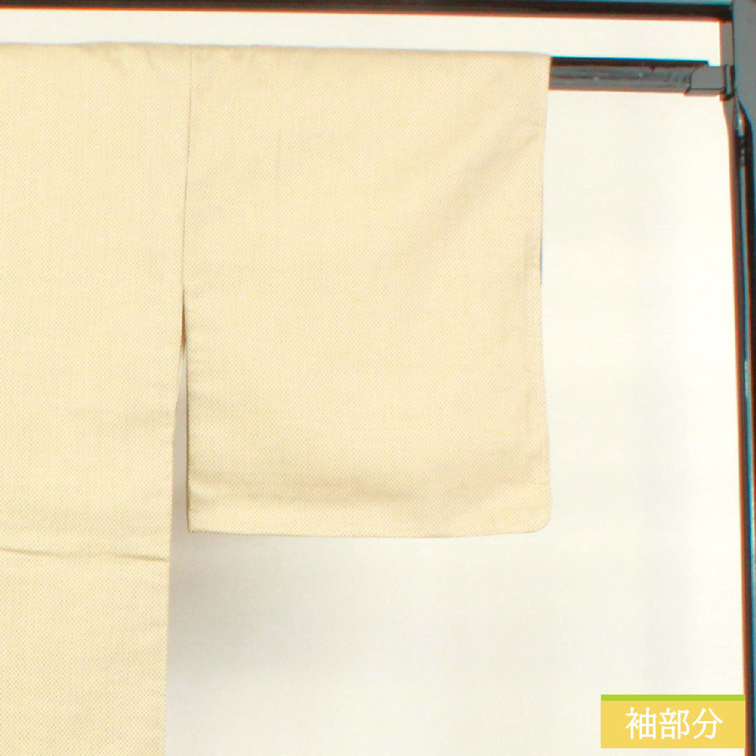 紬 正絹 身丈163.5cm 裄丈64cm 砥粉色(とのこいろ) 十字絣 お召し Aランク 袷 ベージュ系 1116003573425