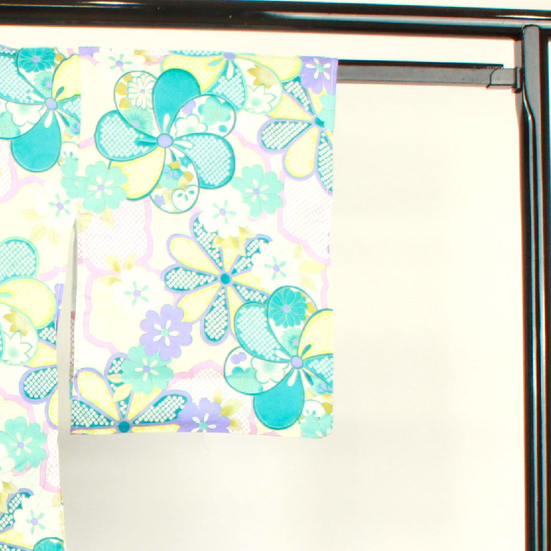 浴衣 ねじり梅 菊 橘 木綿 Sランク 単衣 身丈162.5cm 裄丈62.5cm グラデーション系 1118002662499