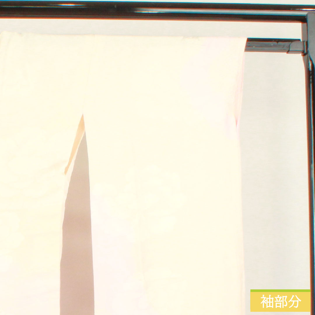 長襦袢 正絹 身丈125cm 裄丈65cm 袷 淡紅色(たんこうしょく) ボカシ染 振袖用 部分絞り Bランク ピンク系 1129000714313