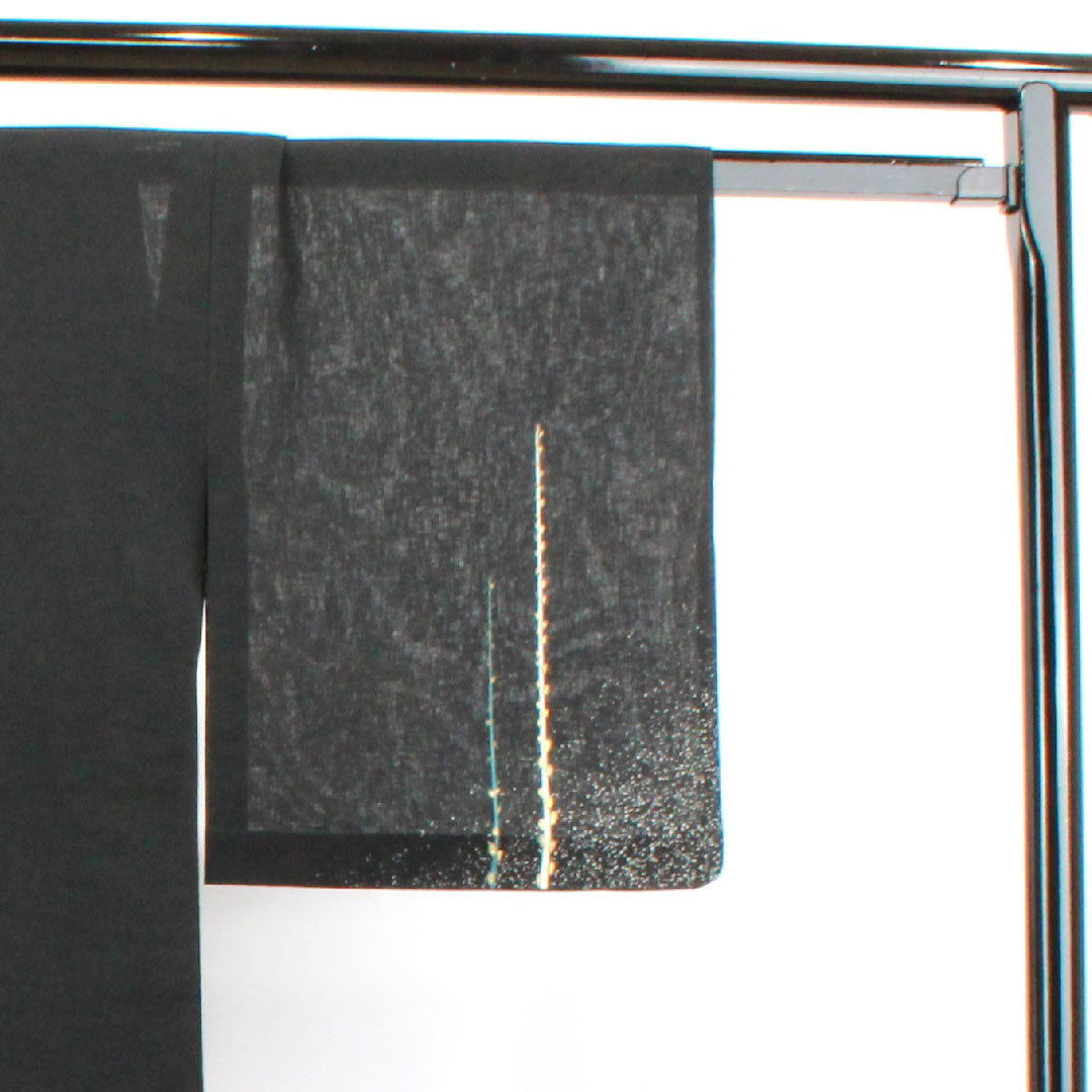 Summer pure silk formal kimono, length 164cm, sleeve length 63cm, abstract pattern, gauze, S rank, black, 1132001322410