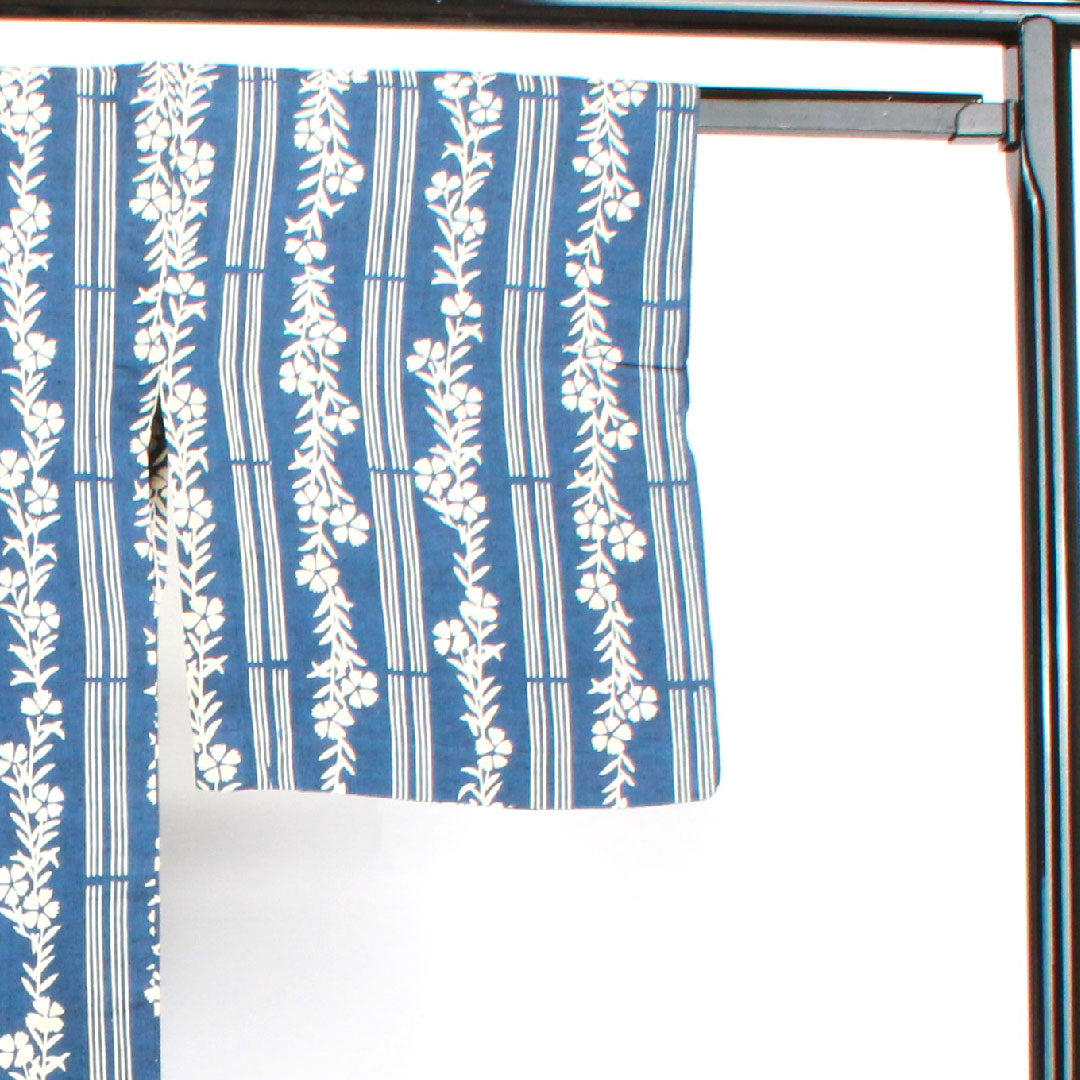 浴衣 裏色 撫子 木綿 Sランク 単衣 身丈153cm 裄丈61cm 紺系 1118003282218