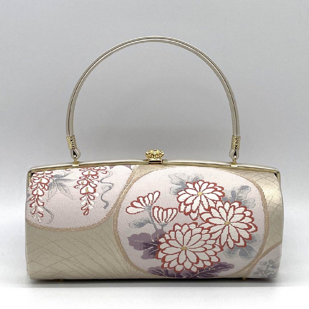 (新古品)草履バッグセット フォーマル Aランク 花模様 帯地 Mサイズ 金系 1133000443321