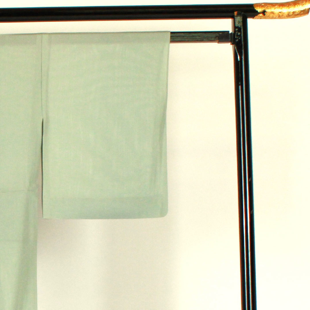 色留袖 身丈156.5cm 裄丈64cm 紗 庭園風景 作家物 正絹 Aランク 一つ紋 緑系 1111000153319