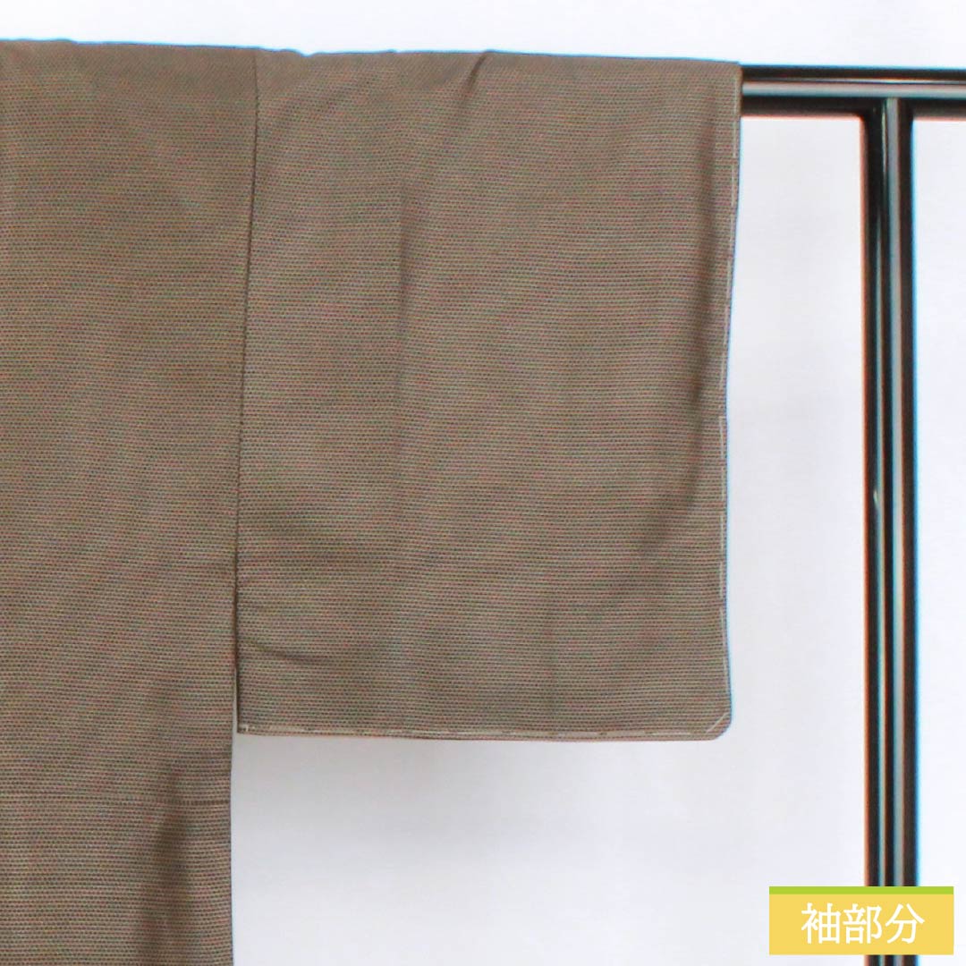 Men's pure silk S-rank kimono, length 136.5cm, sleeve length 66cm, soot-colored tortoiseshell pattern with basting thread, lined ensemble, brown, product number 1119001412314