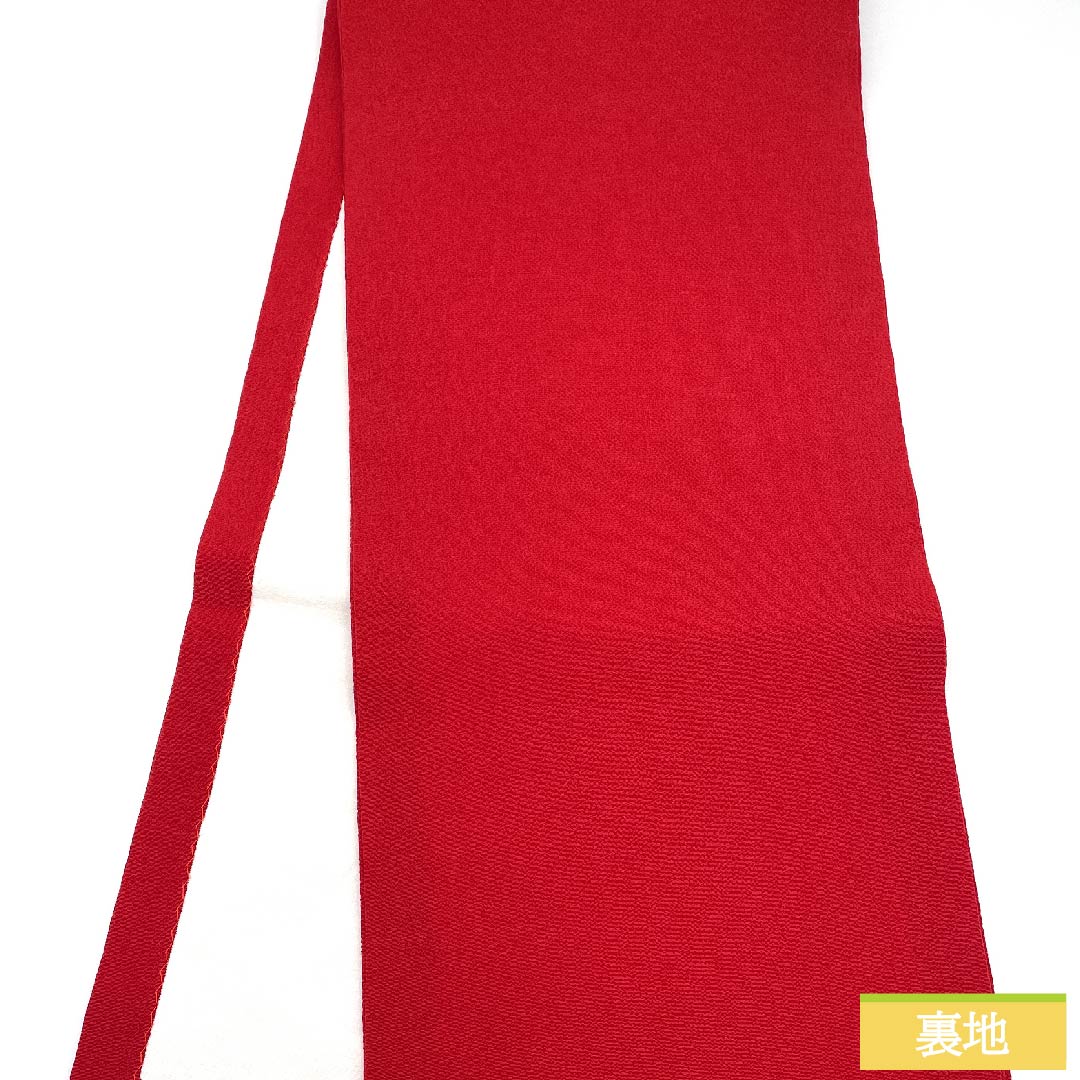 Nagoya obi, Turkish red, stencil dyeing, Kyoto Bingata, flower basket, obi length 368cm, pure silk, A rank, point pattern, casual, red, 1124005693312, open style