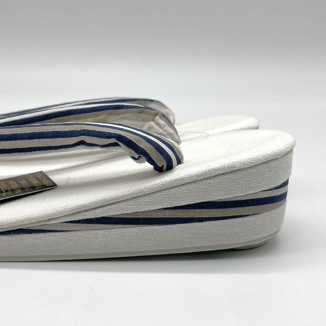 (新品)草履 亜麻 NEWランク 夏草履 亜麻草履 日本製 夏用 長さ24cm Lサイズ 白系 1122001651411