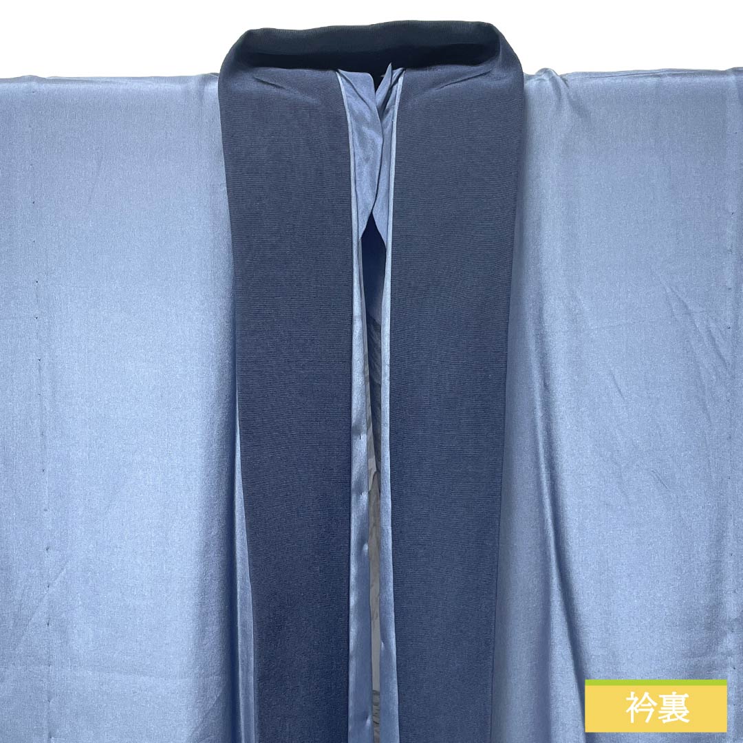 メンズ襦袢 正絹 Sランク 身丈140cm 裄丈66.5cm 薄花色(うすはないろ) 風景画 単衣 青系 1140001002417