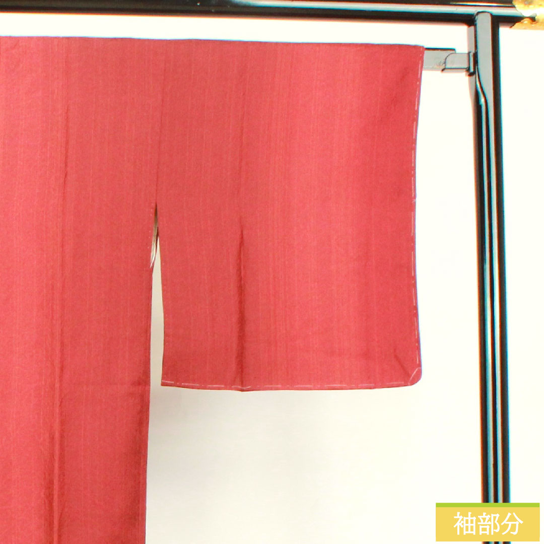 道行コート 正絹 身丈85cm 裄丈67cm 深緋色 抽象模様 Sランク 袷 赤系 1117000812912