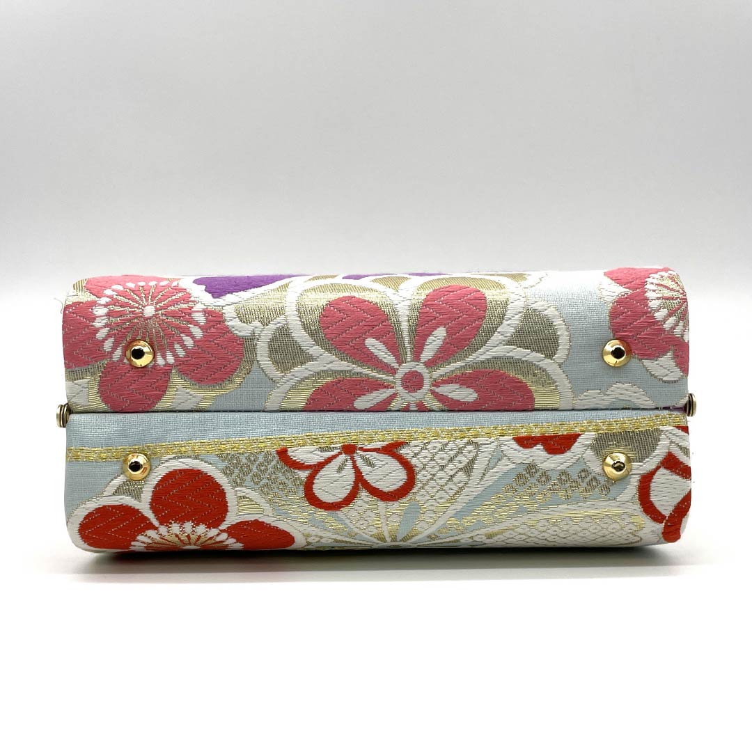 和装バック フォーマル 蟹鳥染色(かにとりぞめいろ) 振袖用 花柄 古典柄 水色系 Aランク 113900052324