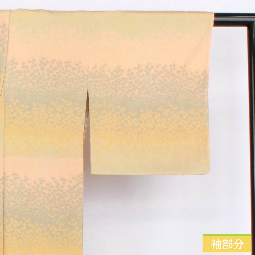 Komon silk S-rank, length 152.5cm, sleeve length 61.5cm, lined, Edo komon, stencil dyeing, circle with four squares, single crest, Seigaiha pattern, gradation pattern, product number 1115006492299