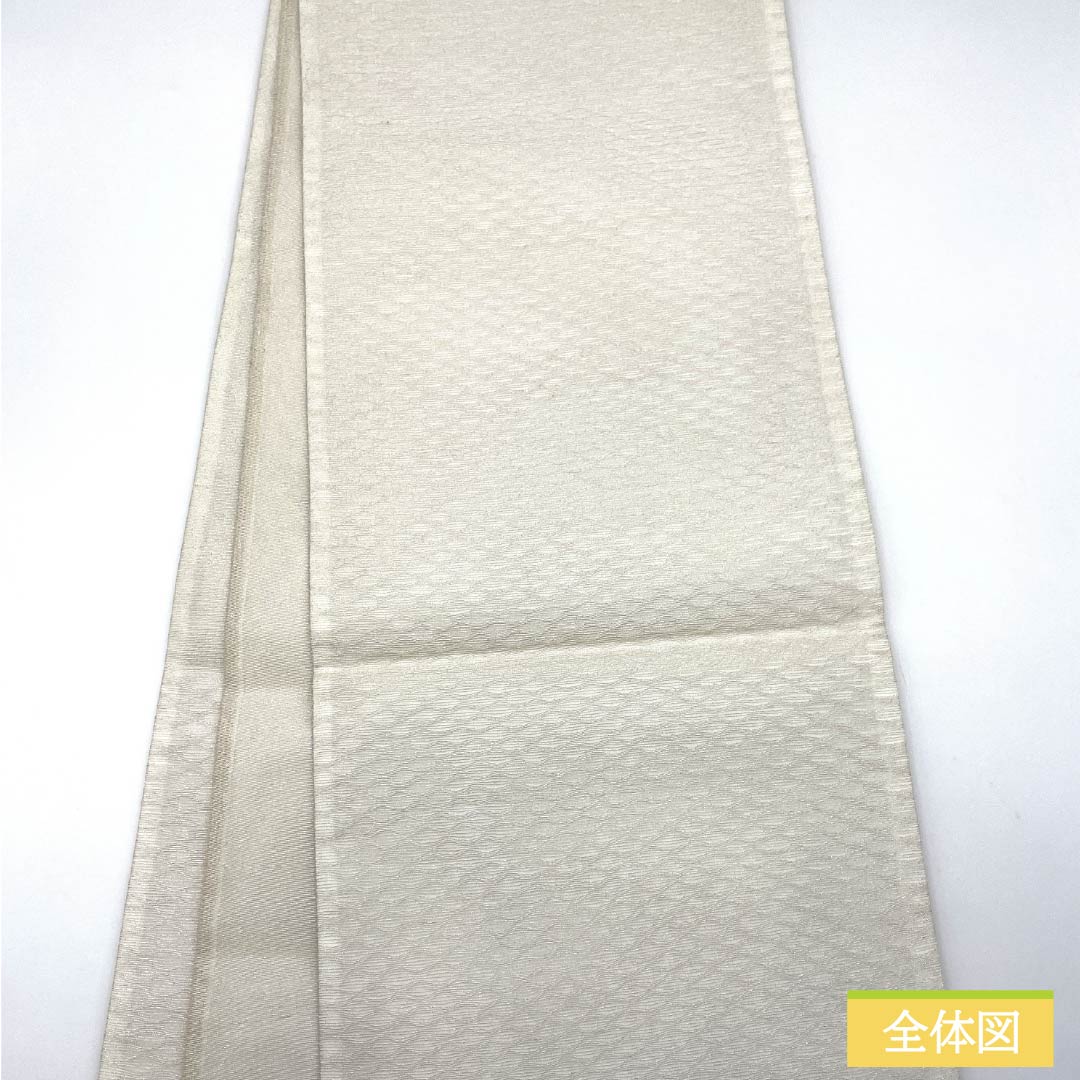 袋帯 正絹 桔梗 夏帯 帯丈444cm Sランク ポイント柄 カジュアル 白系 1123014662311
