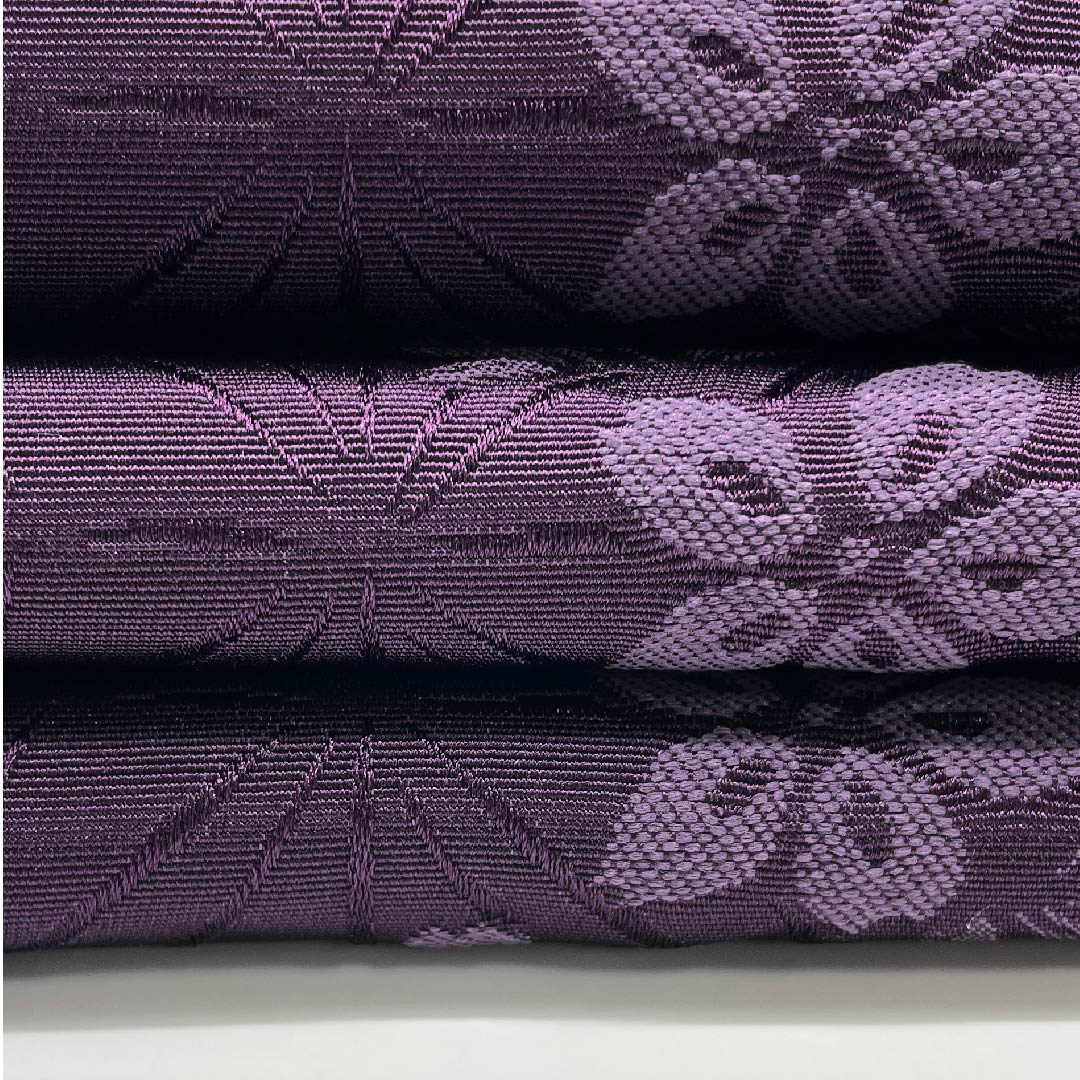 半幅帯 ポリエステル 帯丈358cm 深紫色(ふかきむらさきいろ) 桜 古典柄 リバーシブル 紫系 Sランク 1125001342320