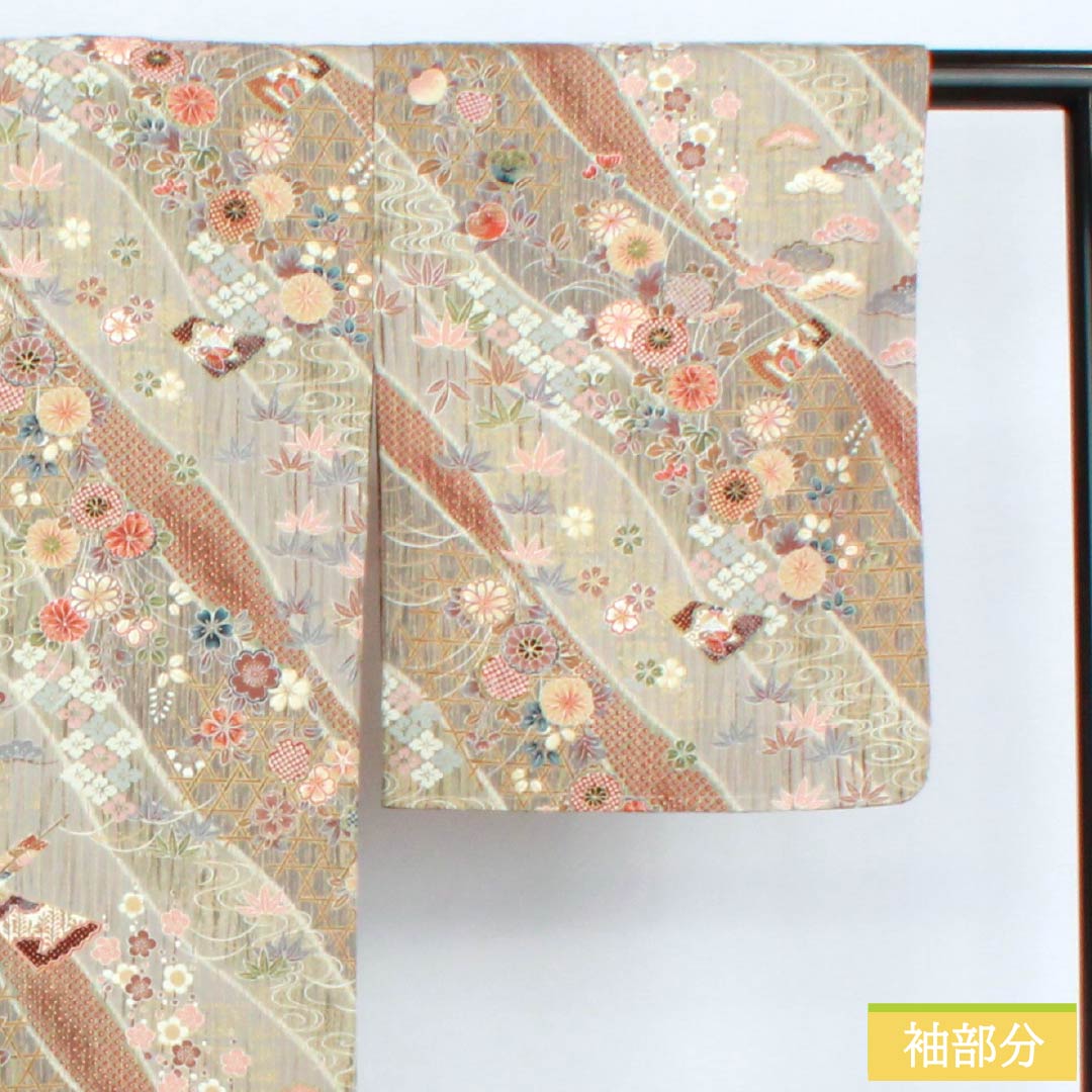 小紋 正絹 Sランク 身丈161cm 裄丈66cm 袷 吉祥文様 しつけ糸付き グラデーション系 1115006472499